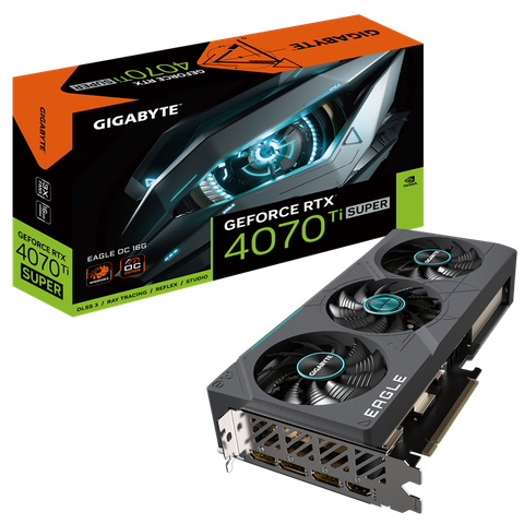 Card màn hình VGA GIGABYTE GeForce RTX 4070 Ti SUPER EAGLE OC 16G (GV-N407TSEAGLE OC-16GD)